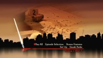 Disc 3's menu shows us the season's one non-homicidal crime scene of strewn Cheerios.