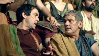 Father-son discord between Batiatus (John Hannah) and Titus (Jeffrey Thomas) permeates three of the six "Gods of the Arena" episodes.