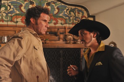 Armando (Will Ferrell) consults with Raul (Diego Luna) in "Casa De Mi Padre."