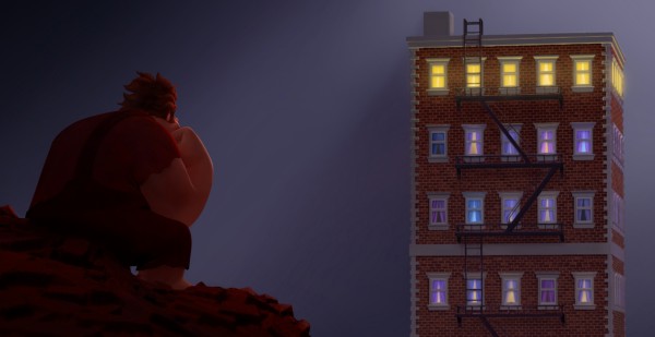 Lonely video game bad guy Wreck-It Ralph spends his evenings looking at the building he is programmed to destroy.