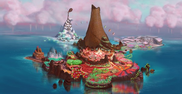 Ralph ventures into "Sugar Rush", a go-kart racing game set in a world of edible sweets..