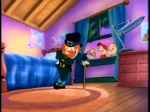 New kid in school Mickey O'Dell lets Simon, Alvin, and Theodore take a peak at his leprechaun Seamus, but only from a distance.