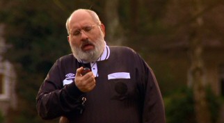 Somehow, this inept, out-of-shape man (Jay Brazeau) keeps finding referee work in Fernfield. This is the third consecutive Air Bud movie in which he is seen officiating youth sports.