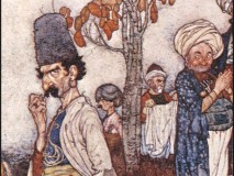 This is an illustration of the Jafar character from the original Arabian Nights tale.