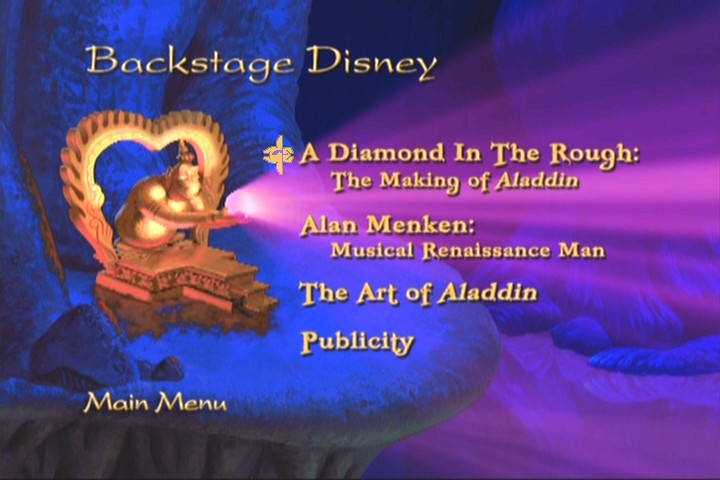 Disc 2 Backstage Disney Menu