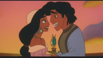 Aladdin and Jasmine are lovers through and through. Even when an enchanted staff stands between them.