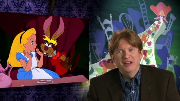 The new "Through the Keyhole" mode is a triple threat, presenting the film, Mary Blair artwork, and various commentators (including animator Will Finn, pictured).