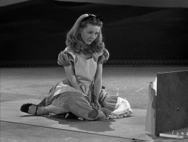 This recently discovered silent live-action reference footage shows us Kathryn Beaumont playing Alice meeting the Doorknob on an empty sound stage.