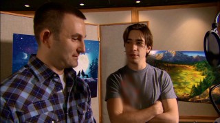Director Ben Gluck coaches a blurrily-dressed Justin Long in "Making of 'Alpha and Omega' Part 2."