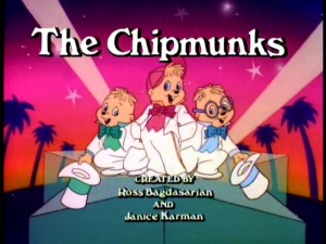 All of the set's standard episodes come from the last two seasons of NBC's 1980s cartoon, meaning we're repeatedly to this title logo of "The Chipmunks."