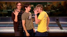 Matthew Gray Gubler, Justin Long, and Jesse McCartney goof around pretending to get into Chipmunk character in "The Dudes Behind the Munks!"