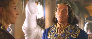 Arnold Schwarzenegger is not on auto-pilot for his cameo as a Turkish prince.