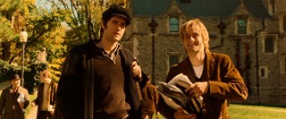 Liverpudlian lad Jude (Jim Sturgess) gets directions and a laugh from his new Yankee friend Max (Joe Anderson) while on the campus of Princeton University.