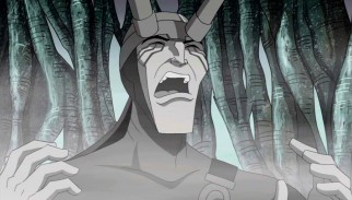 Banished to the Isle of Silence, a colorless Loki sobs...silently.