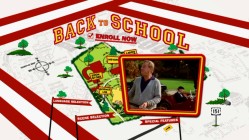 The Main Menu cleverly brings a college campus map to life with appropriately-timed highlight clips. (Watch out for that dirt, Paxton Whitehead!)