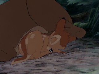 However, the different shades of brown in Bambi's fur do demonstrate the generally darker and better-looking appearance of the Diamond Edition. Still from Bambi: Diamond Edition Blu-ray's bonus DVD - click to view screencap full size.