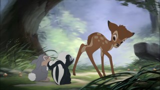 Bambi turns to his two faithful friends.