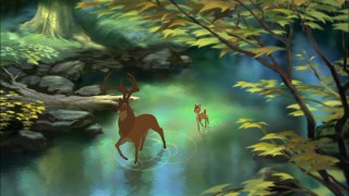 Big rings and little rings: The Great Prince and Bambi walk through water.