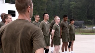 Aaron Eckhart assumes an authority role at "Boot Camp."