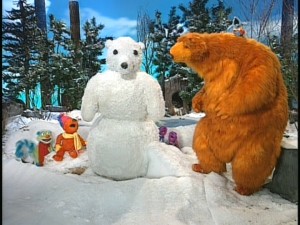 Look what Bear's lil' friends have made him! That's right - it's a snowbear!