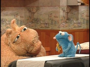 Tutter gets examined by Doc Hogg in "That Healing Feeling."