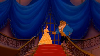 I'm always waiting for Belle and Beast to run into Rhett and Scarlett on their way down. Still from Beauty and the Beast: Diamond Edition Blu-ray's Bonus DVD - click to view screencap in full size.