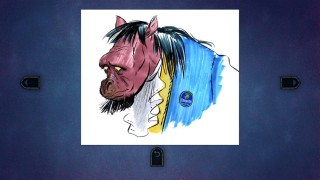 A rather rhinoish Beast endorses Chiquita Banana in this piece of concept artwork.