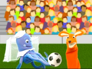 Octopus stars in "Game Celebration", one of five short puppet shows in the bonus features section.
