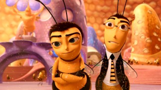 Barry B. Benson (Jerry Seinfeld) and his friend Adam Flayman (Matthew Broderick) get a sweet taste of some pollen in "Bee Movie."