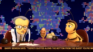 There's none of that uncomfortable hostility between the animated bee versions of Larry King and Jerry Seinfeld, just a humorous send-up.