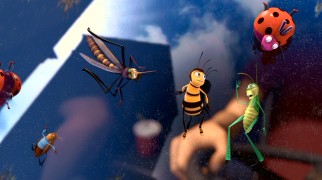 It's hard out there for a bug. Barry finds himself among a variety of insects affixed to a car windshield in this impressively-rendered shot.