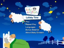 The prospect of one of his relatives accidentally falling on him must be whats keeping baby lamb awake in this main menu.