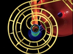 Apparently watching balls spiral constantly down a chute can create a "calm, cozy, and comforting mood" for babies.