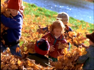 Everyone loves an autumn leaf fight! (a.k.a. It's fun to throw things!)