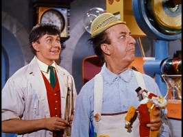 With Tommy Kirk as his assistant, who can blame the Toymaker (Ed Wynn) for being a little absent-minded?
