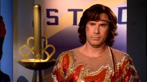 Will Ferrell looks displeased with the unseen interviewer's preparation in "Return of Glory: The Making of 'Blades'."