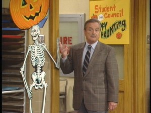Mr. Feeny spooks Cory in "Boys II Mensa."
