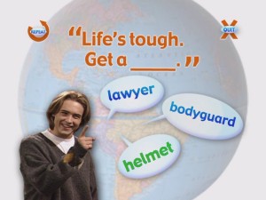 Fill-in-the-blank quotes are among what's offered in the interactive trivia game "The World According to Boy."