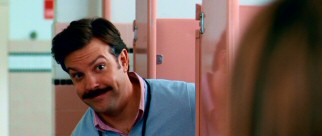 Jason Sudeikis tries to prove he's not the reason today's SNL sucks with his turn as goofy ladies' room intruder Stewart.