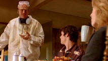 In "Over", Walt uses his free time at home to get caught up on home improvements like dealing with rotten wood.