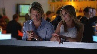 As Kyle (Eric Christian Olsen) listens on, Rebecca (Emily VanCamp) expresses how much she wishes Justin could devote as much time to her as he does to his AA duties.
