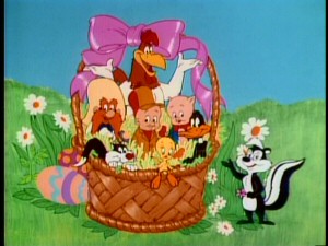 Eight of the leading Looney Tunes characters featured in this special appear in an Easter basket at the beginning of "Bugs Bunny's Easter Funnies." They are Foghorn Leghorn, Porky Pig, Daffy Duck, Pepe Le Pew, Tweety, Sylvester, Yosemite Sam, and Elmer Fudd.