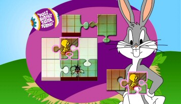 Finding the Tweety piece's place in the virtual puzzle gets you one step closer to seeing a clip from the special in a tiny window.