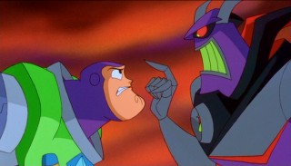 Buzz faces off with Zurg. Good, evil, you know the drill.