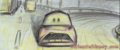 A still from the deleted scene "Lost", contained on the DVD for Disney/Pixar's "Cars."