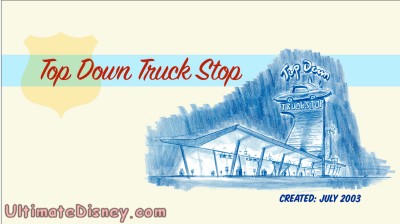 The title screen for the deleted scene "Top Down Truck Stop", as seen on the "Cars " DVD.
