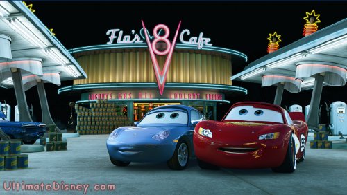 Sally and Lightning in "Mater and the Ghostlight", an all-new short premiering on the "Cars" DVD.