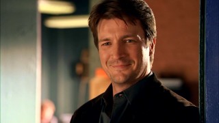 Richard Castle (Nathan Fillion) flashes a fairly smug smile upon being granted practically unfettered access to New York City's homicide investigations.