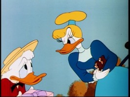 Donald and Daisy have an olden days lover spat in "Crazy Over Daisy" and Chip 'n Dale are the cause of it.