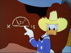 Donald does some math in "Old MacDonald Duck"